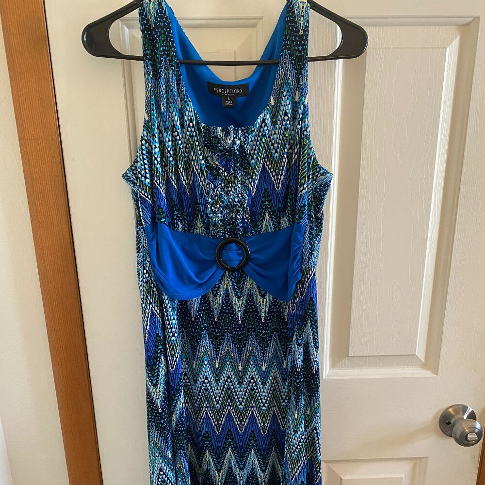 Perceptions Blue and Black Dress
